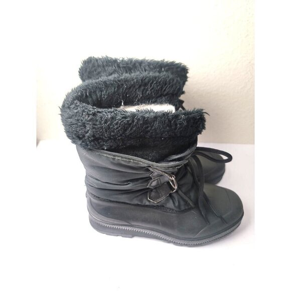 Vintage Sorel Winter Boots Women's Size 9 Black Insulated Waterproof Snow Boots - Picture 3 of 12